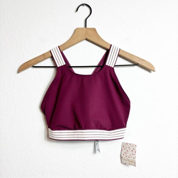 FREE PEOPLE MOVEMENT PRACTICE MAKES PERFECT WINE WOMEN ATHLETIC BRA SIZE XS - Picture 4 of 6